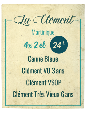 Canne Bleue, Clément VO 3 ans, Clément VSOP, Clément Très Vieux 6 ans