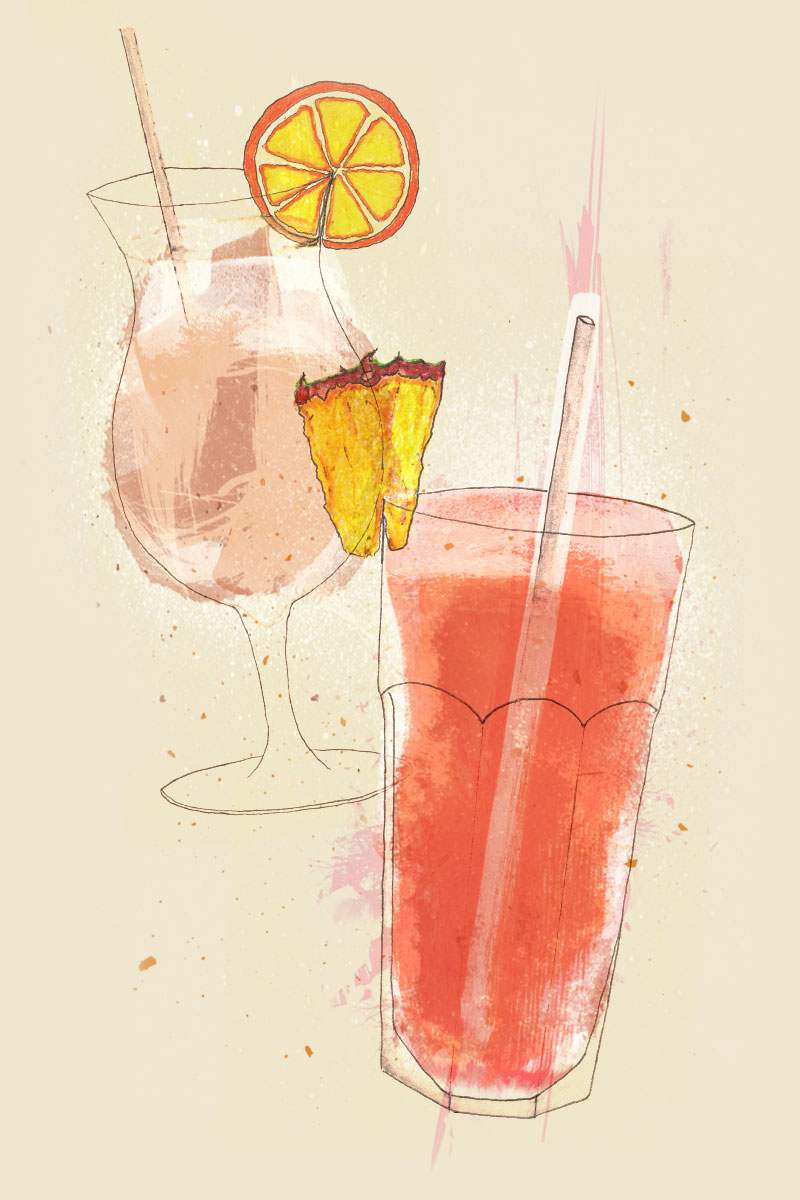 Cocktails de jus de fruits, Calypso et Grenadier