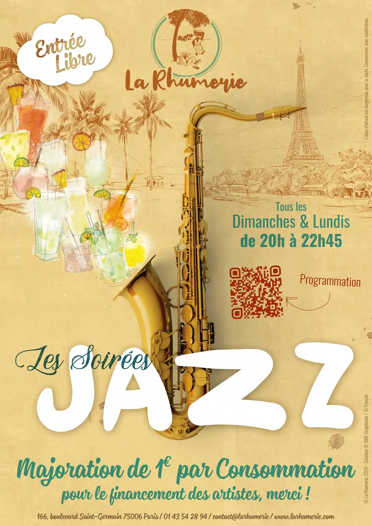 Jazz à La Rhumerie Tous les dimanches & lundis de 20h à 22h45. Le jazz fait son grand retour à La Rhumerie !!!